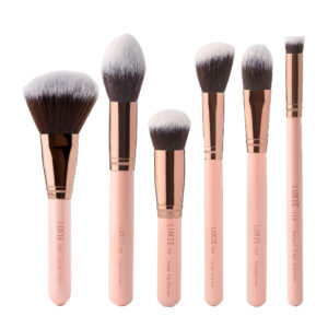 Face Essential Brush Set-Rose Gold, 6 elegant brushes