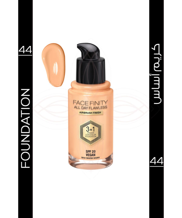 Facefinity All Day Liquid Foundation 3 In 1 Warm Ivory 44